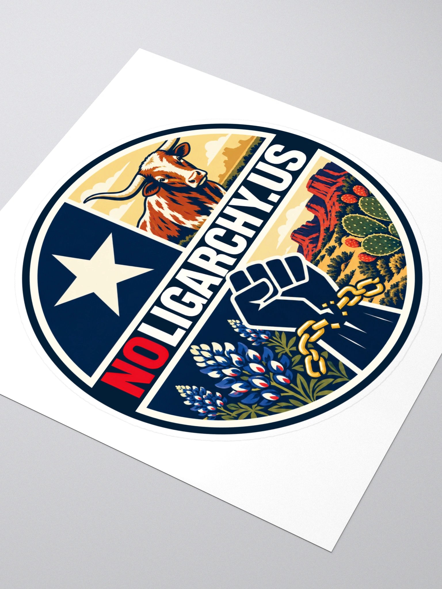 Texas NOLIGARCHY.US sticker product image (3)