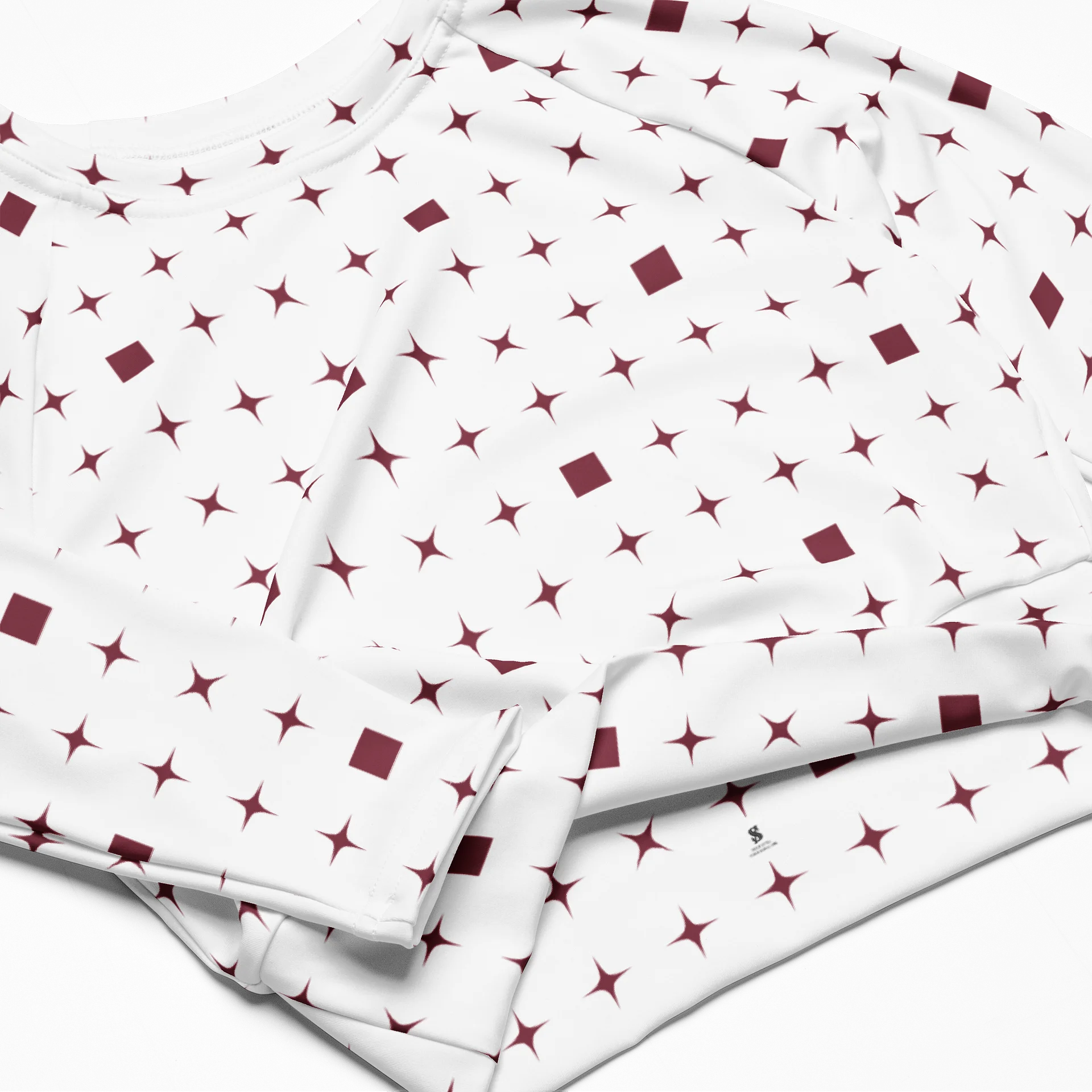 Glitch Grid Long Sleeve Crop Top product image (5)