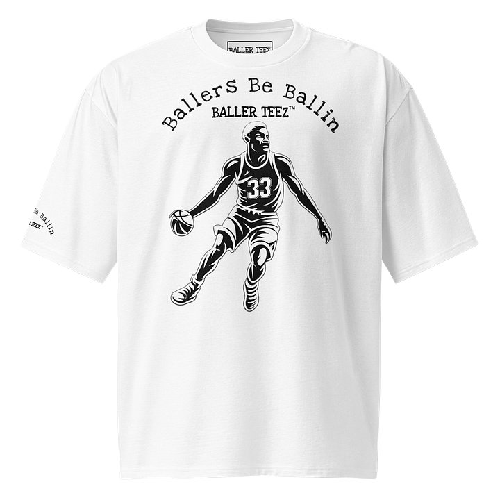 Baller Teez Oversized White Heavyweight Tee product image (2)