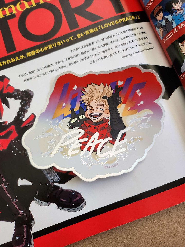 🟠Trigun - Love & Peace // Matte Die Cut Holo Sticker product image (1)