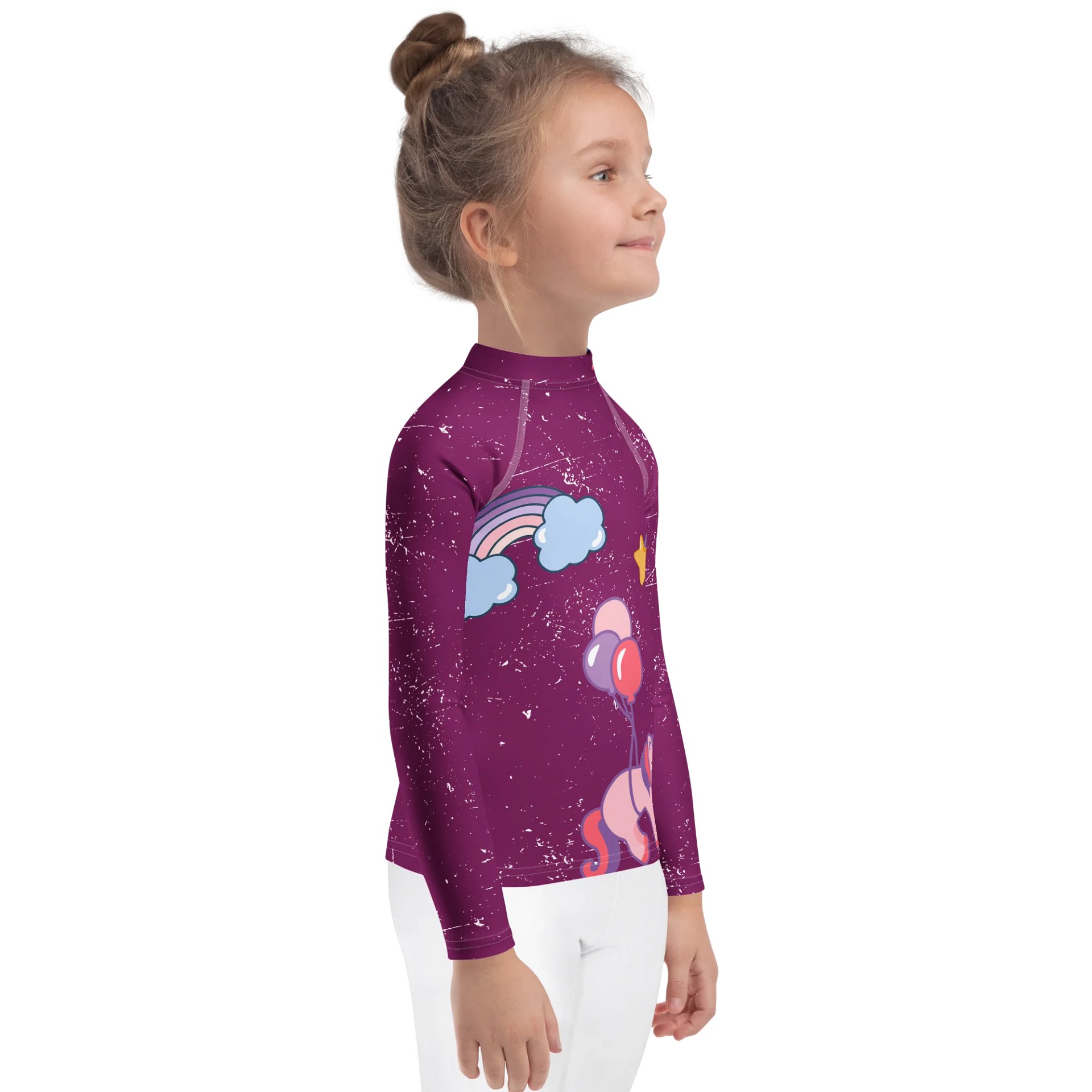 Whimsical Unicorn Balloon Kids Rash Guard product image (4)