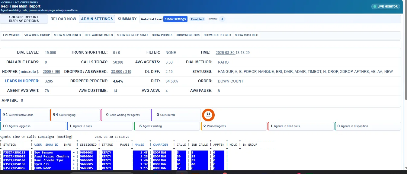VICIdial Auto Dial Level Adjustment in Realtime Reports | Manual + Automated Control product image (6)