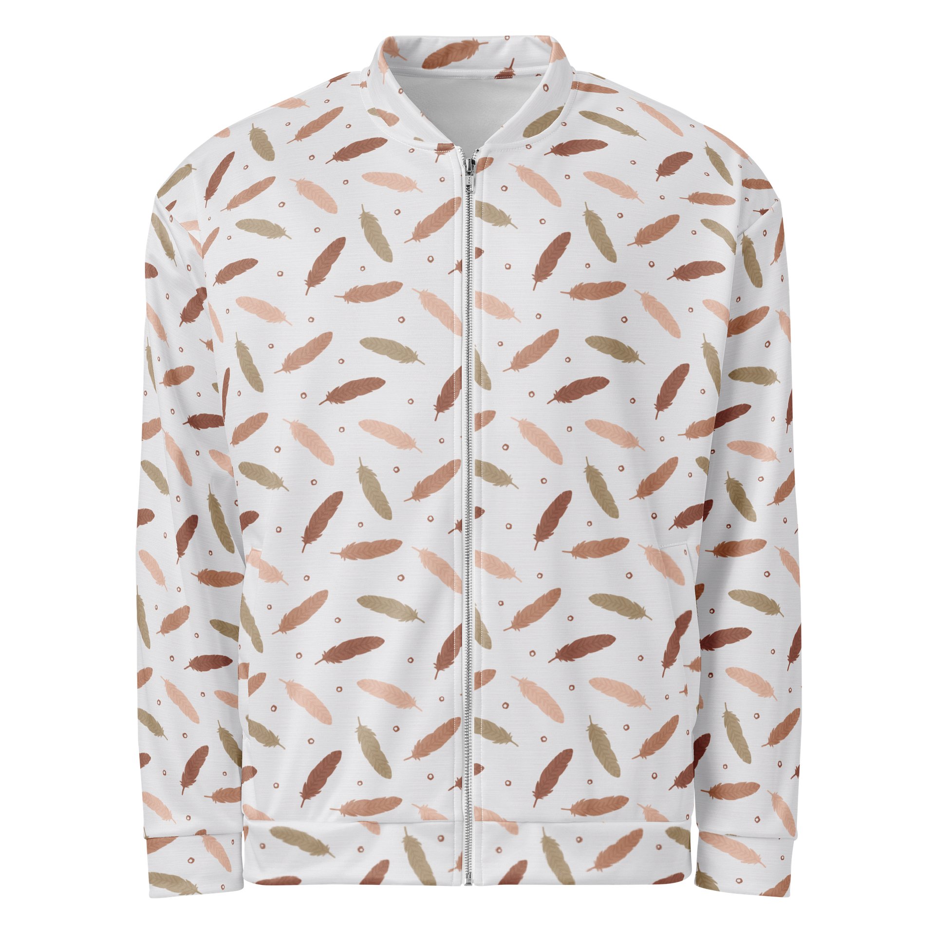 Mocha Mousse Feathers Bomber Jacket product image (1)