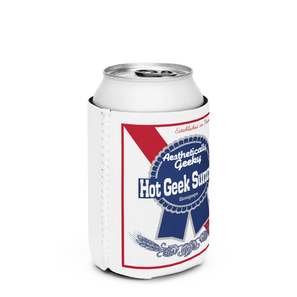 Aesthetically Geeky Hot Geek Summer Pabst Blue Ribbon Parody Drink Koozie product image (3)