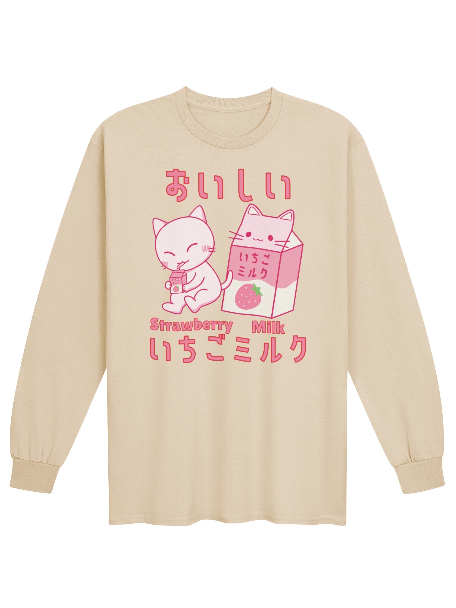 Strawberry Milk Cat - Unisex Adult Long Sleeve T-shirt product image (1)