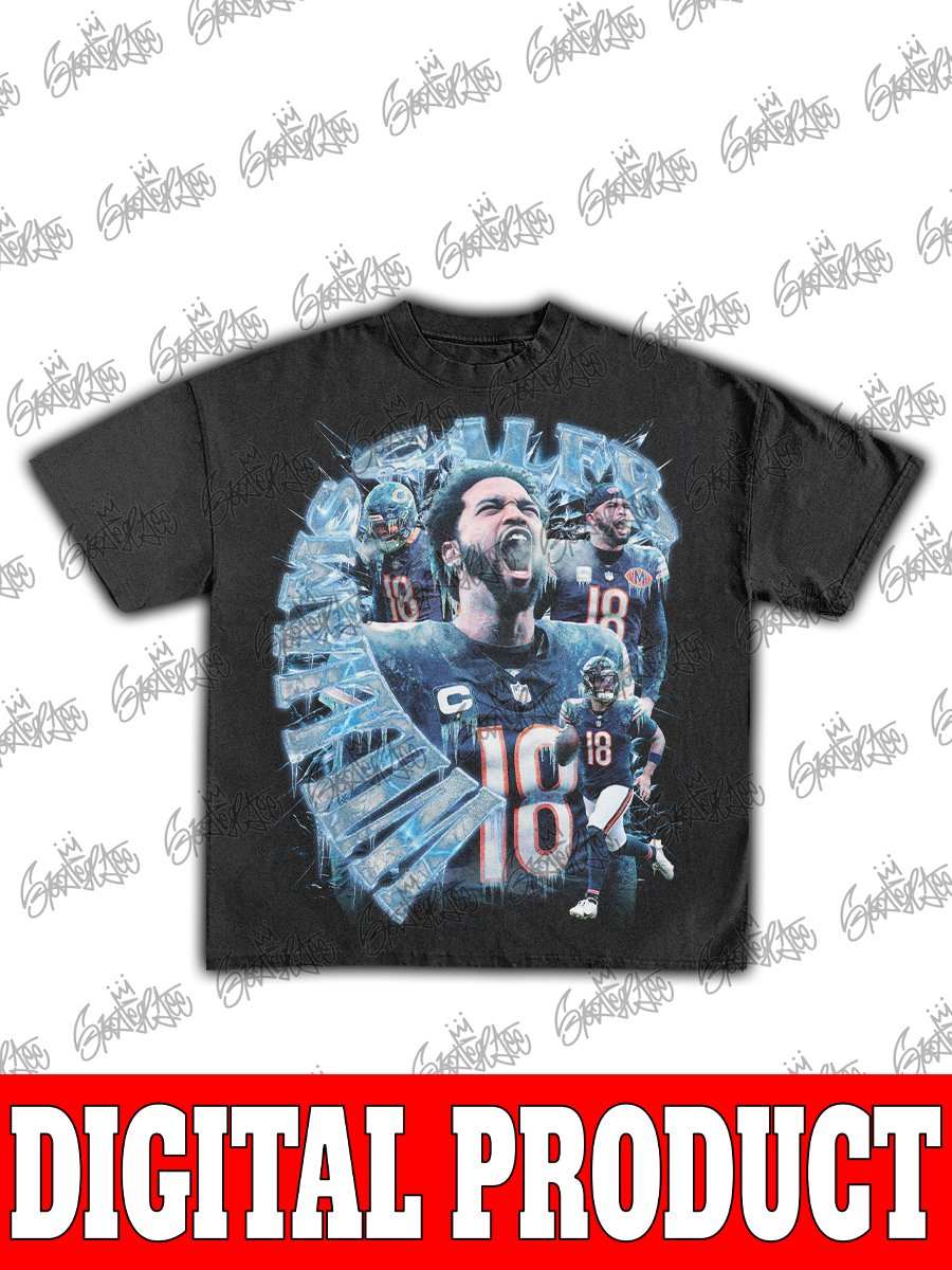 Caleb Williams Chicago Bears Iceman 2025 Clutch King QB18 Vintage NFL Bootleg Graphic product image (1)