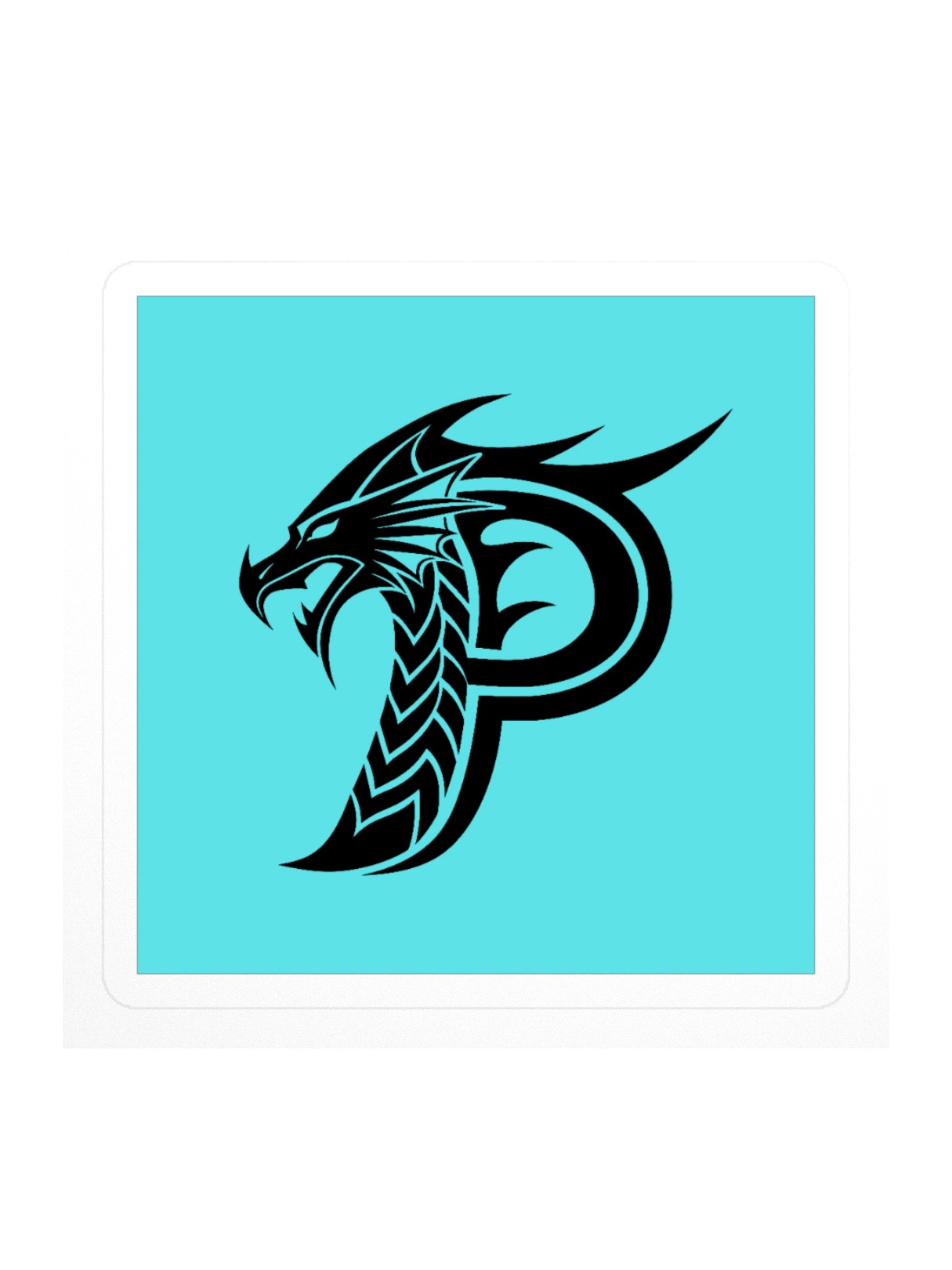 Dragon Letter P Sticker — Monogram Initial P with Serpent Dragon Silhouette product image (1)