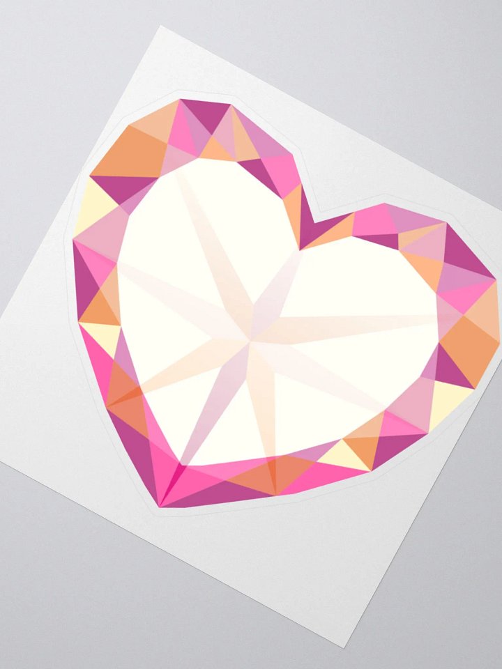 Crystal Pride Heart (Lesbian Pride) Cut Sticker product image (2)