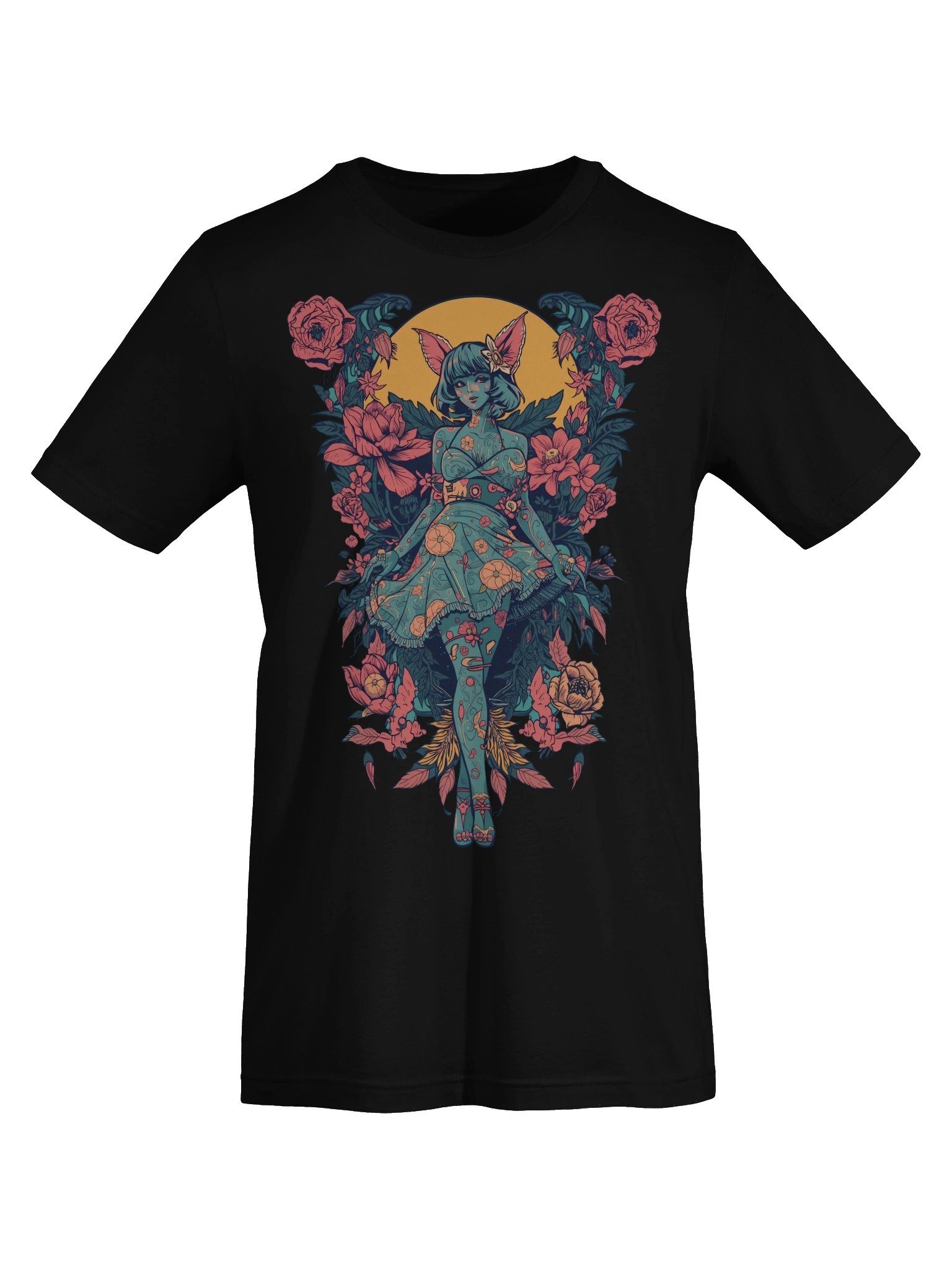 Floral Halo Cat‑Girl Supersoft Tee product image (5)