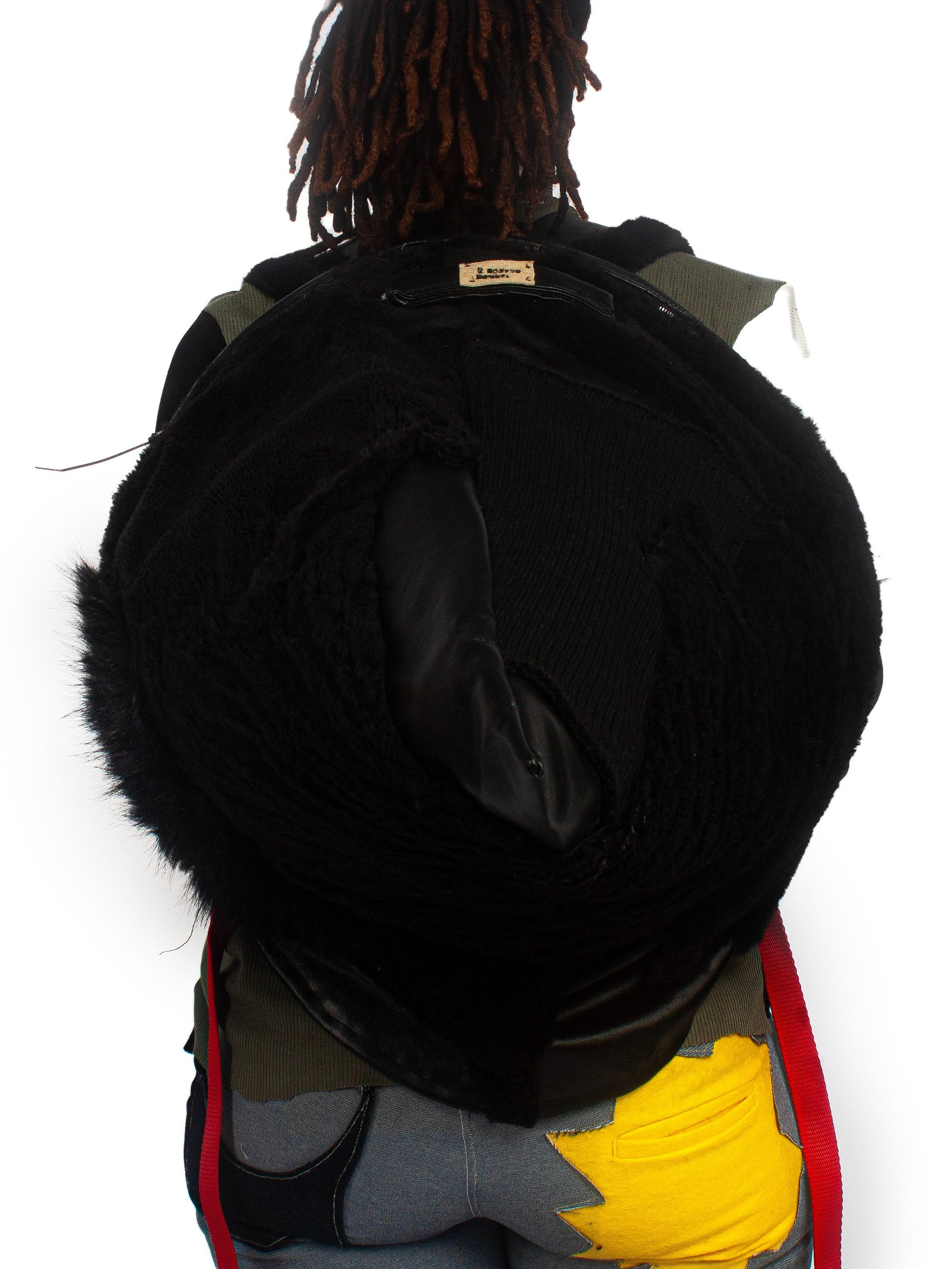 CONE BAG - RIB KNIT PATCHWORK BLACK product image (2)