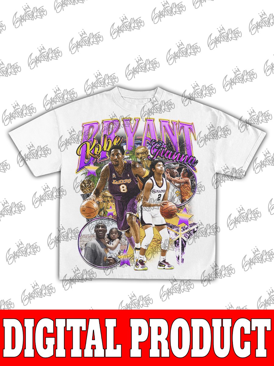 Kobe & Gianna Bryant Tribute Vintage 90s Bootleg Graphic Design product image (2)
