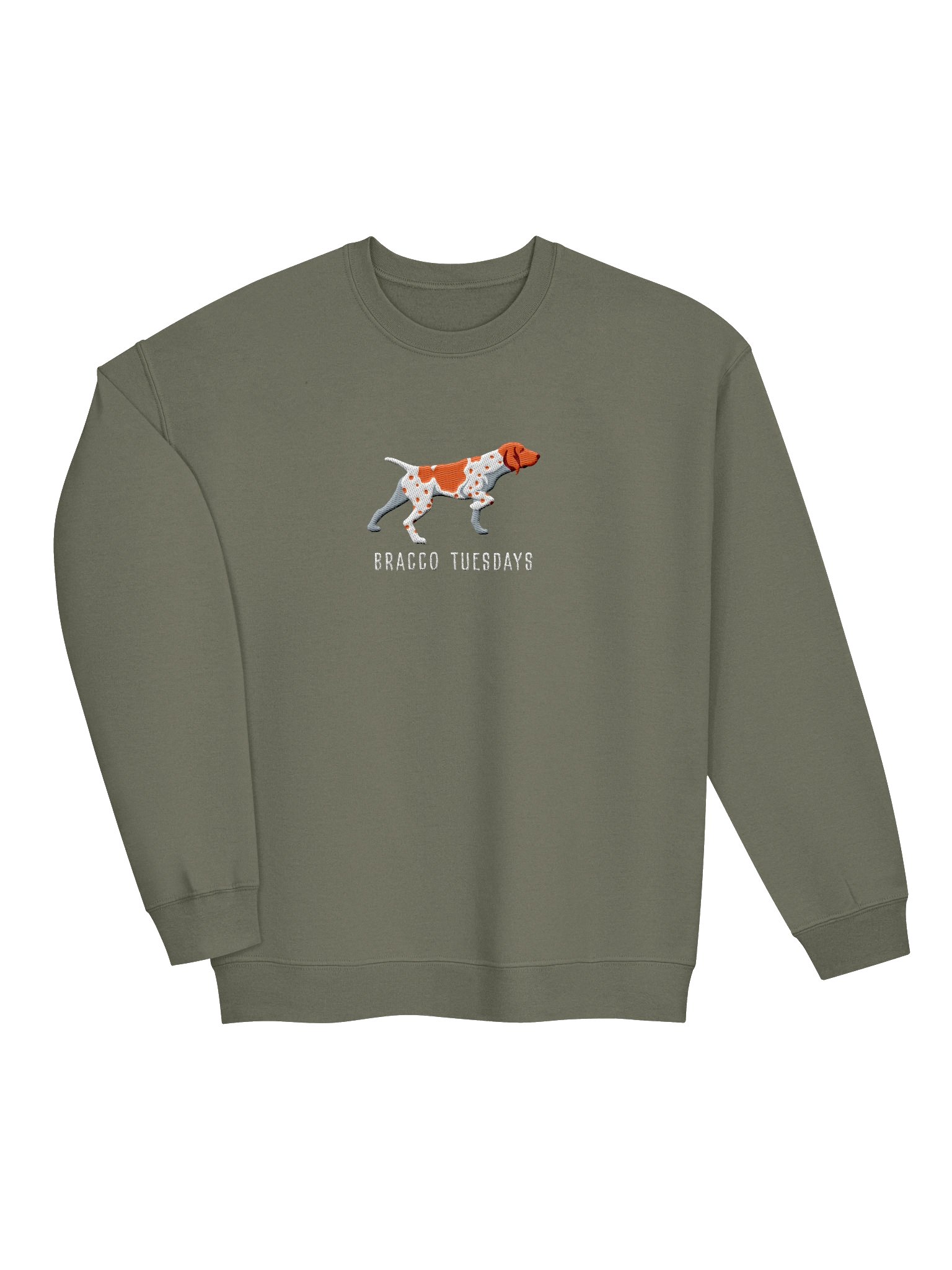 Bracco Tuesdays Sweatshirt (Embroidered) of a Bracco Italiano(Orange & White) product image (6)