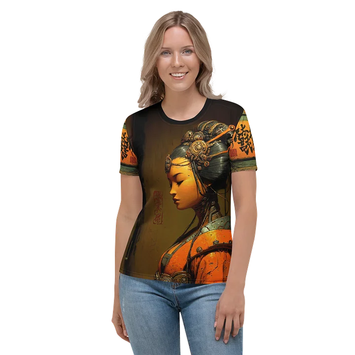 Cyberpunk Geisha T-Shirt | Android Girl Graphic Tee | Japanese Sci-Fi Portrait Shirt | Futuristic Woman Art Tee product image (2)