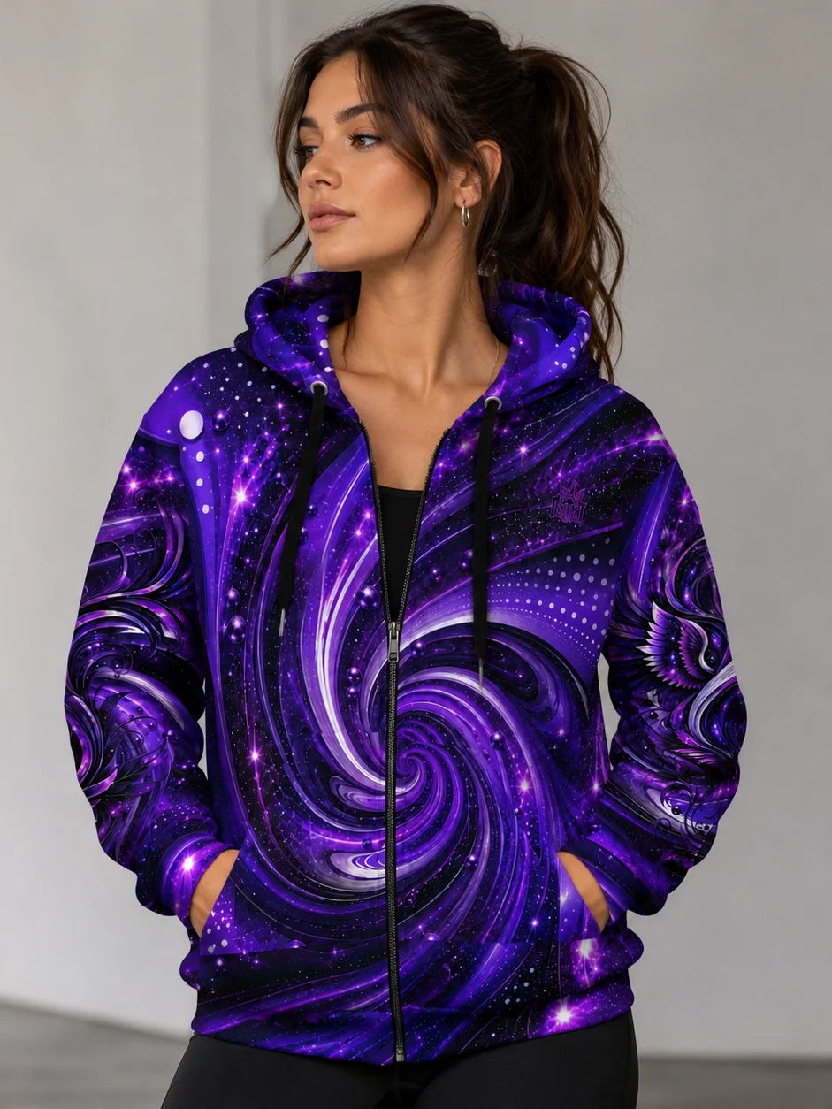 Cosmic Vortex All-Over Print Zip Hoodie product image (1)