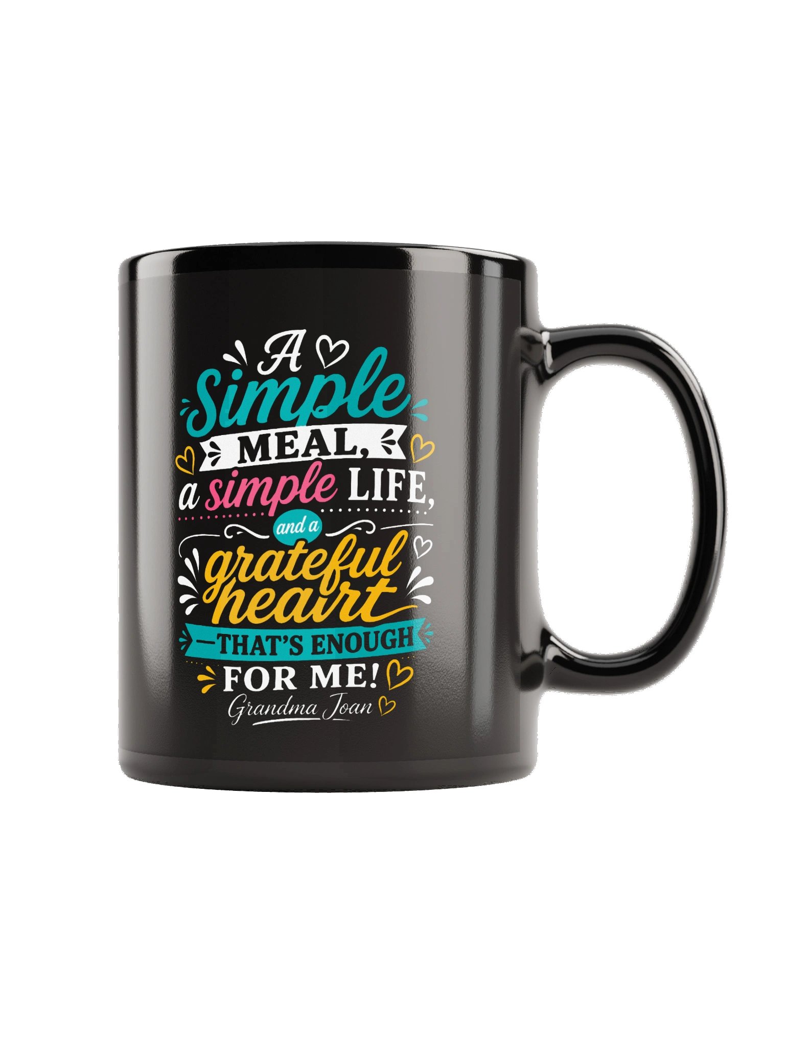 A simple meal a simple life! Black Mug product image (3)