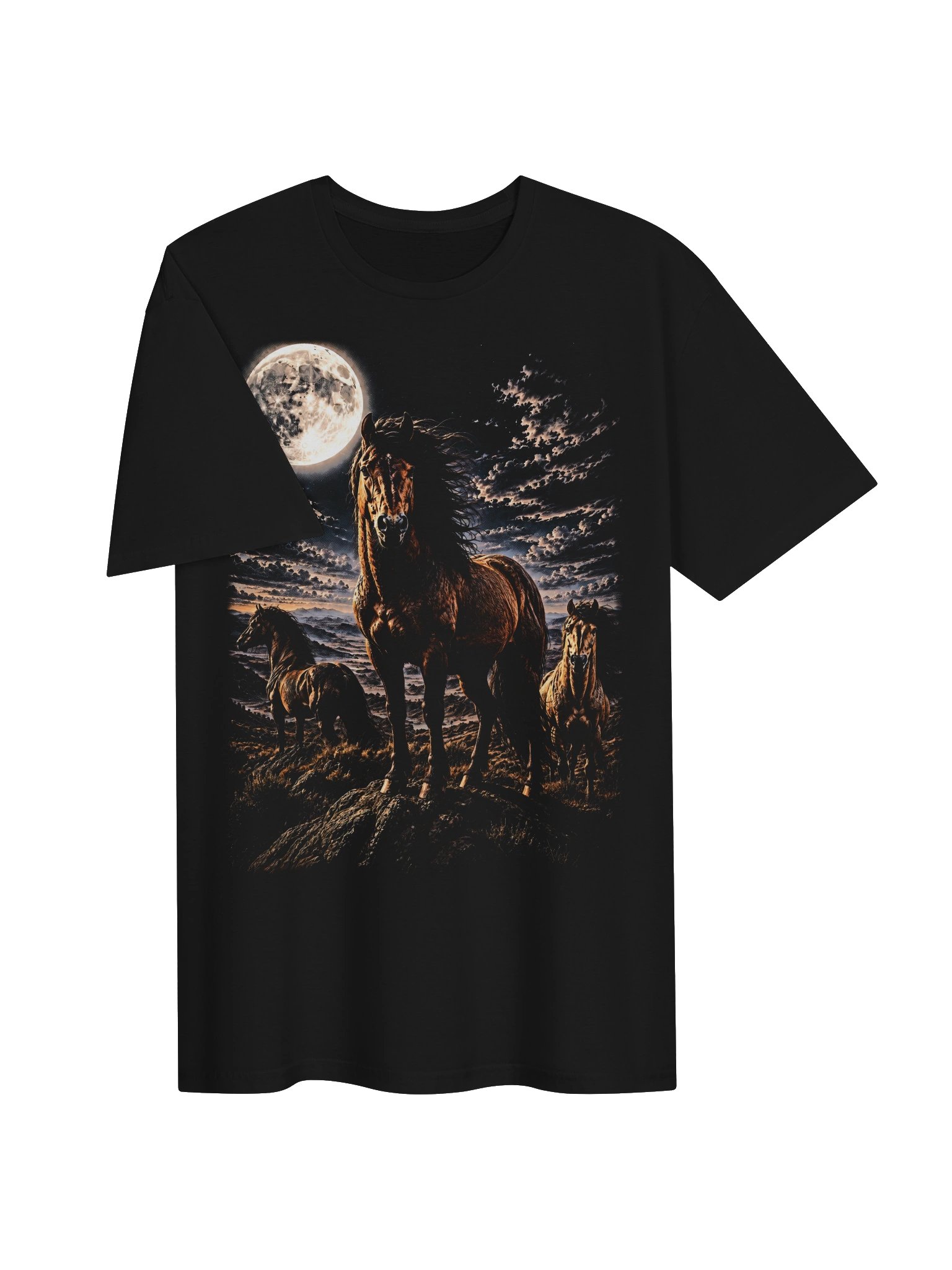 Wild Horse Howling Moon Tshirt | Legendary Wildlife Shirt product image (2)