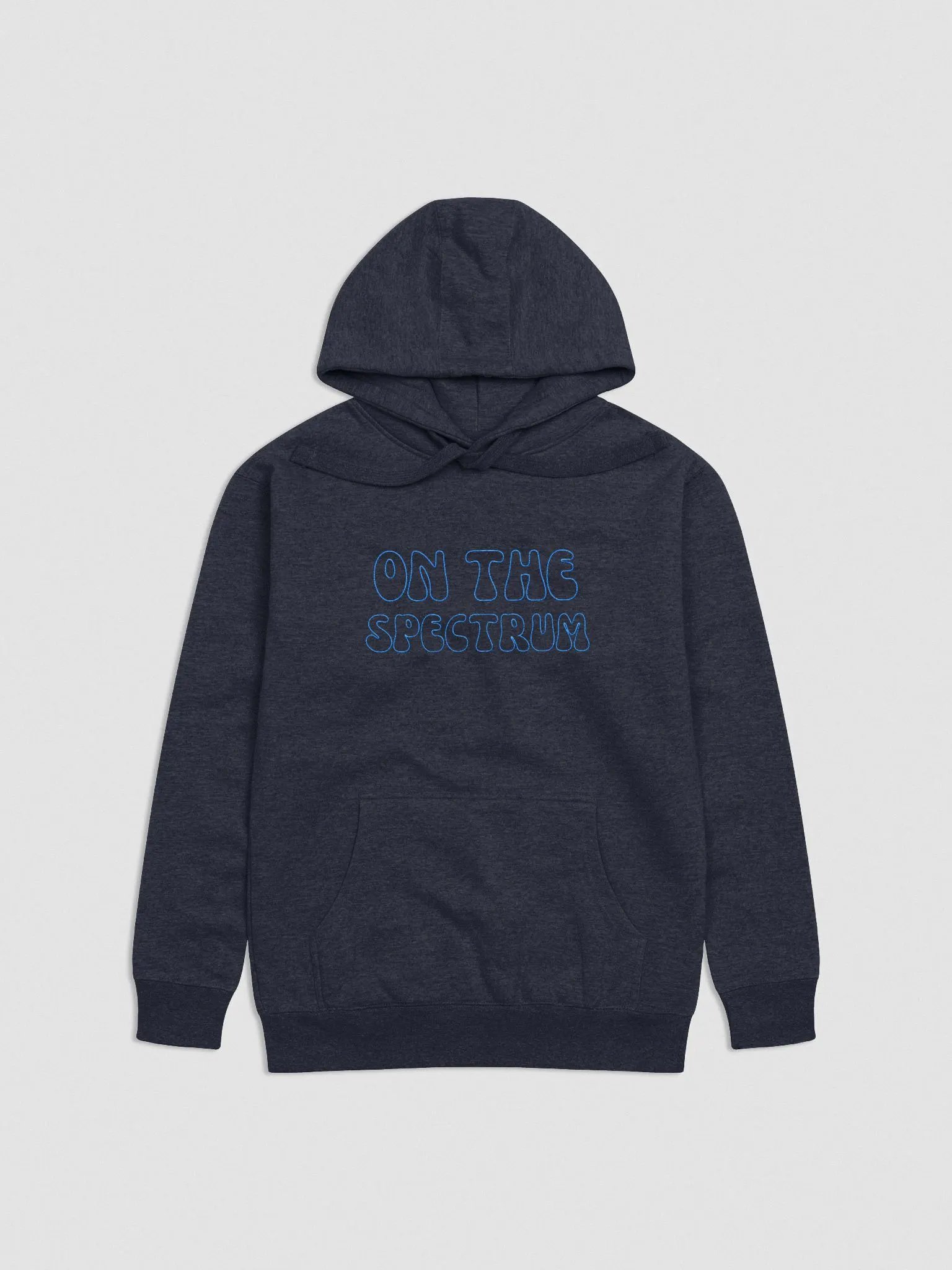 ON THE SPECTRUM OUTLINE (lg. design, aqua thread) embroidered heavyweight hoodie product image (9)