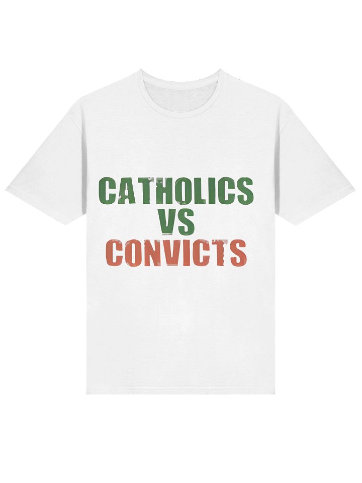 Catholics vs Convicts T-Shirt — Retro Rivalry Faith & Football Tee product image (2)