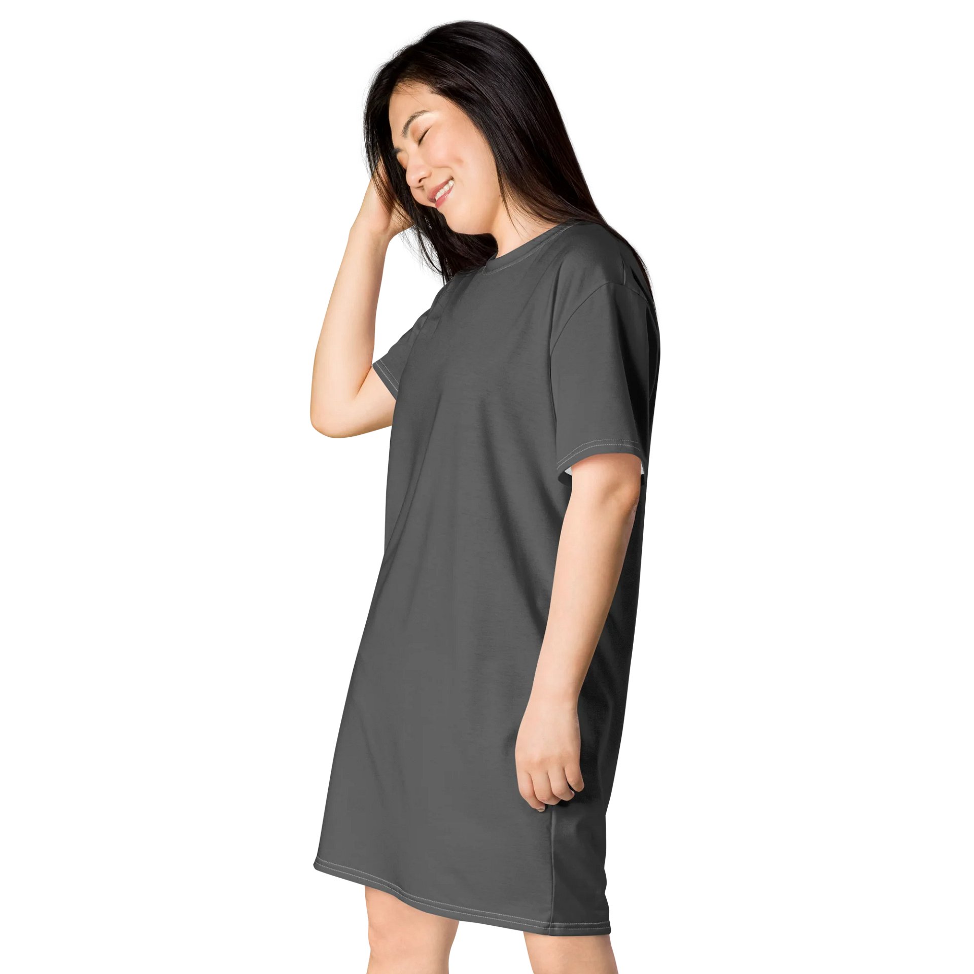 Zambezi-Grey Oversized T-Shirt Dress | Stretchy Fabric | Nautical Style | Sizes 2XS-6XL | Exclusive Design product image (3)