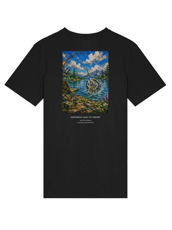 Standard Fit Light Cotton "Clockwork Fishing" T-Shirt, Black product image (1)