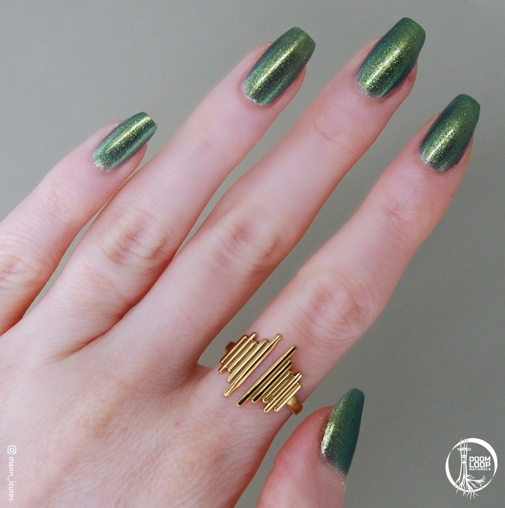 CALEDONIAN ASYLUM - Gold Green Duochrome Colorshift Sparkly Nail Polish product image (2)