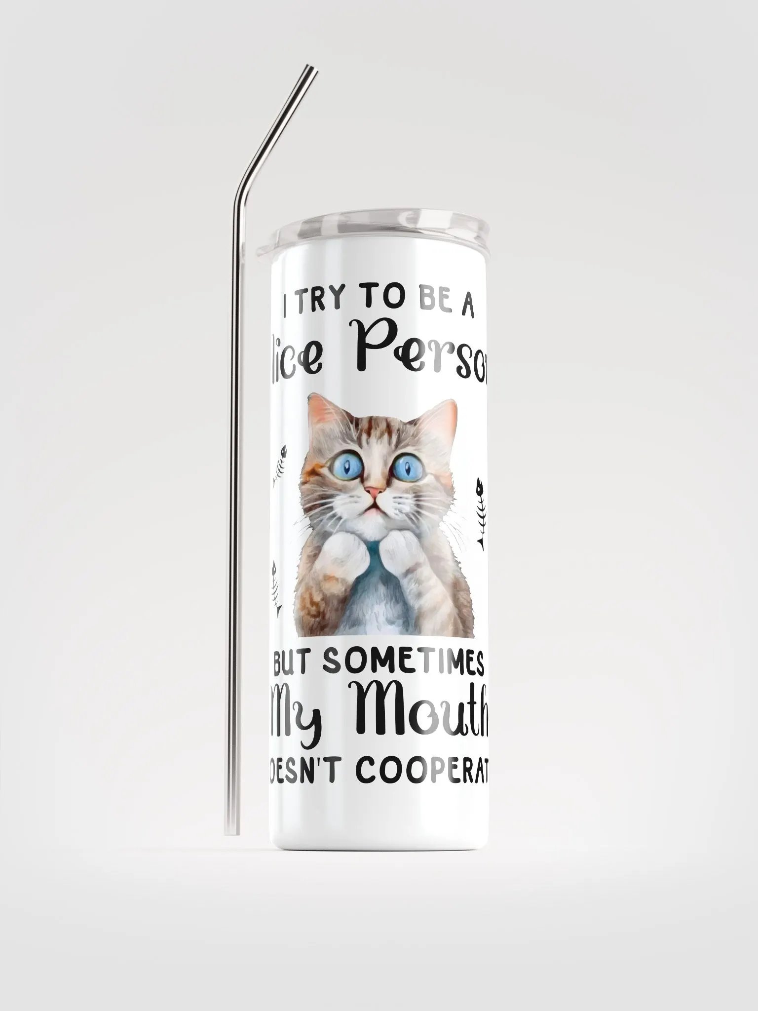 Surprised Cat Tumbler: Embrace Your Honest Charm! product image (1)