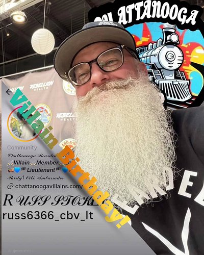 🎂Villain Birthday🎂
The Chattanooga Villains want to wish a happy birthday to our Lieutenant, brother, and friend Russ, @russ6...