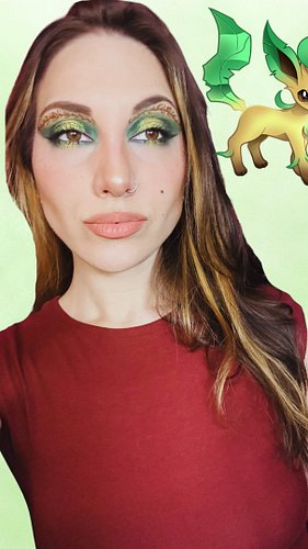 Giving Leafeon that glow up she deserves 🍃💚 

I wanted to create a halo eyeshadow with a hint of graphic liner to resemble Le...