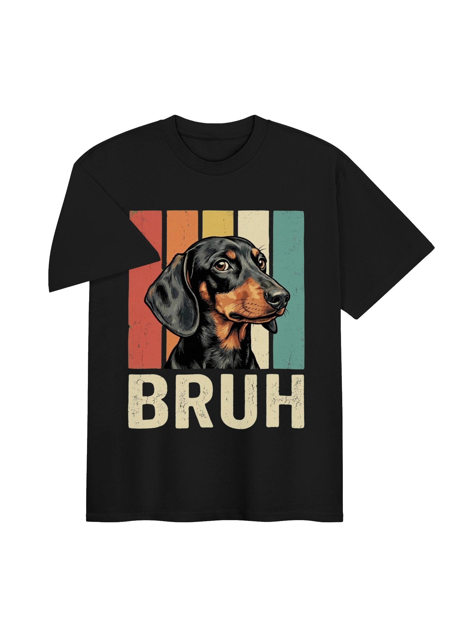 Funny Bruh Dachshund T-Shirt - Vintage Retro Wiener Dog Meme Graphic Tee product image (7)