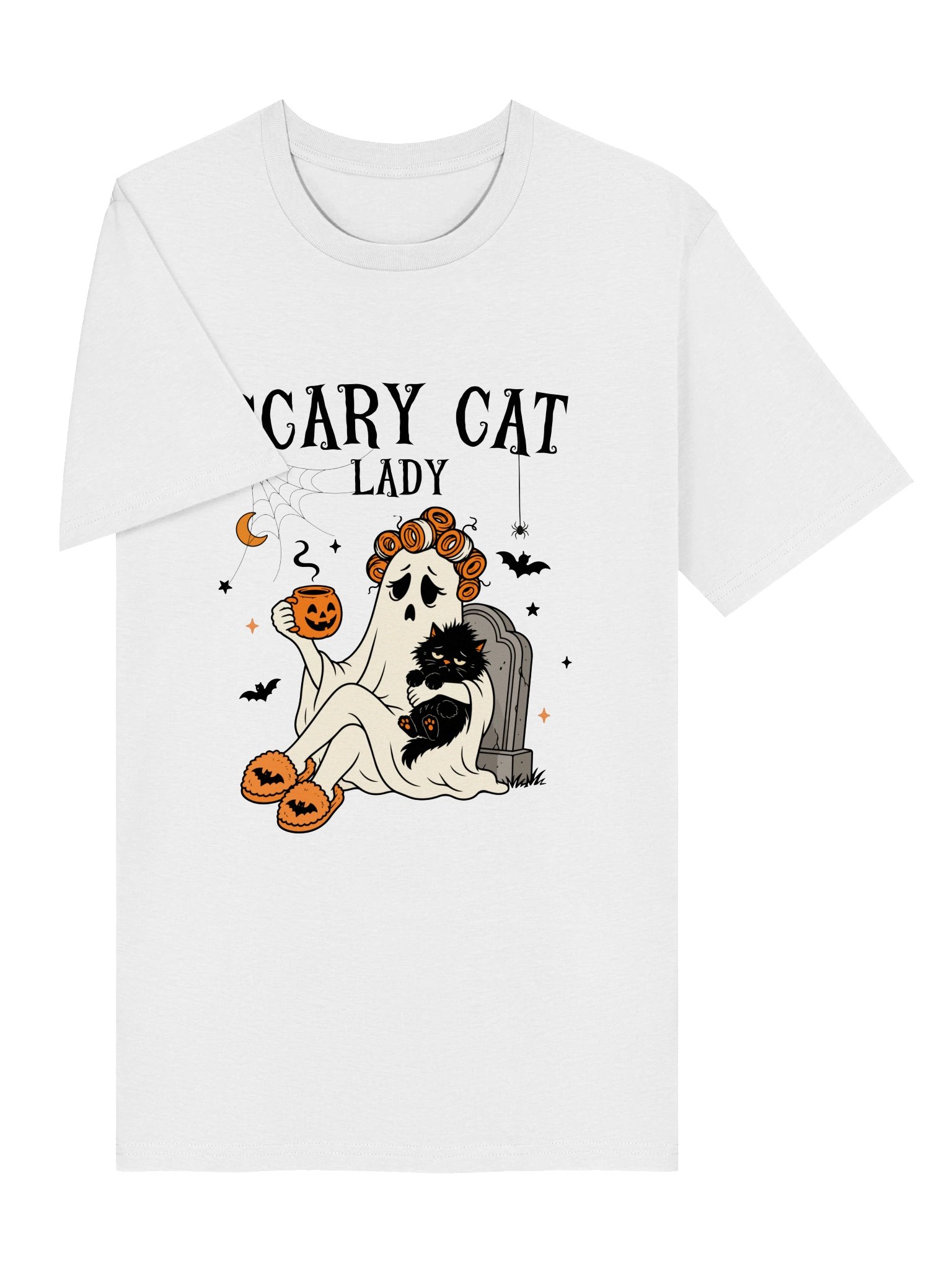 Spooky Cat Ghost Halloween Tee product image (2)