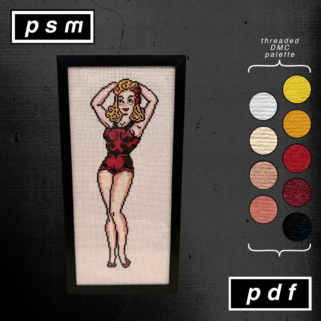Sailor Jerry Red Swimsuit Pin Up Pattern product image (1)