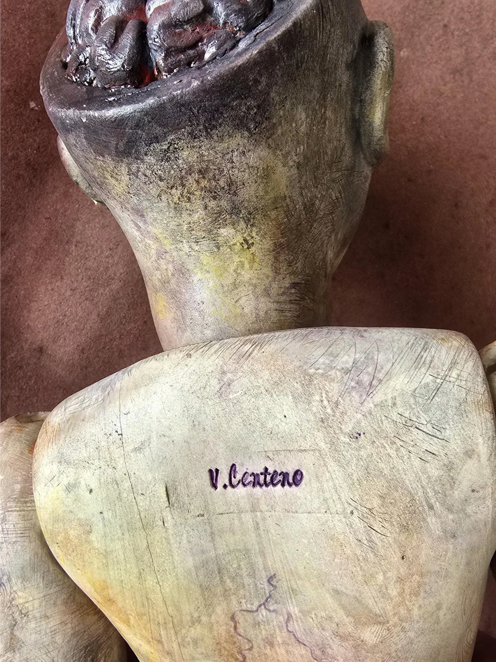 Two foot tall doll, ceramic doll, MADE TO ORDER "Zombie Brain" product image (7)