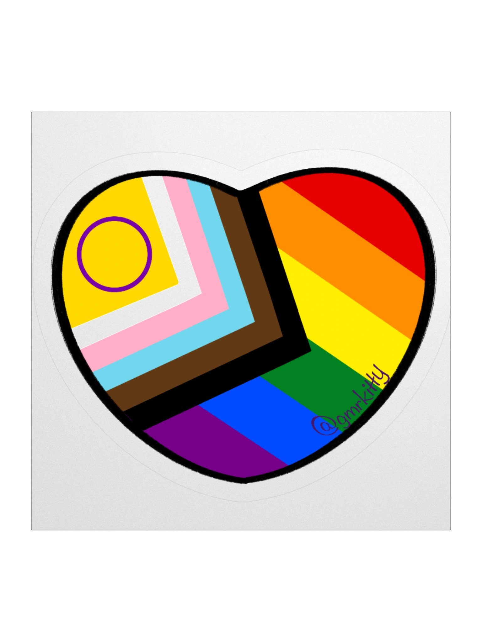Progress Pride Heart Sticker product image (1)