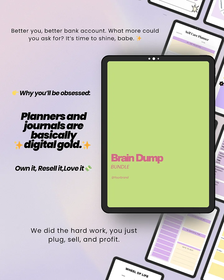 22 Self Care & Wellness Digital Planners Bundle | MRR PLR Bundle product image (2)