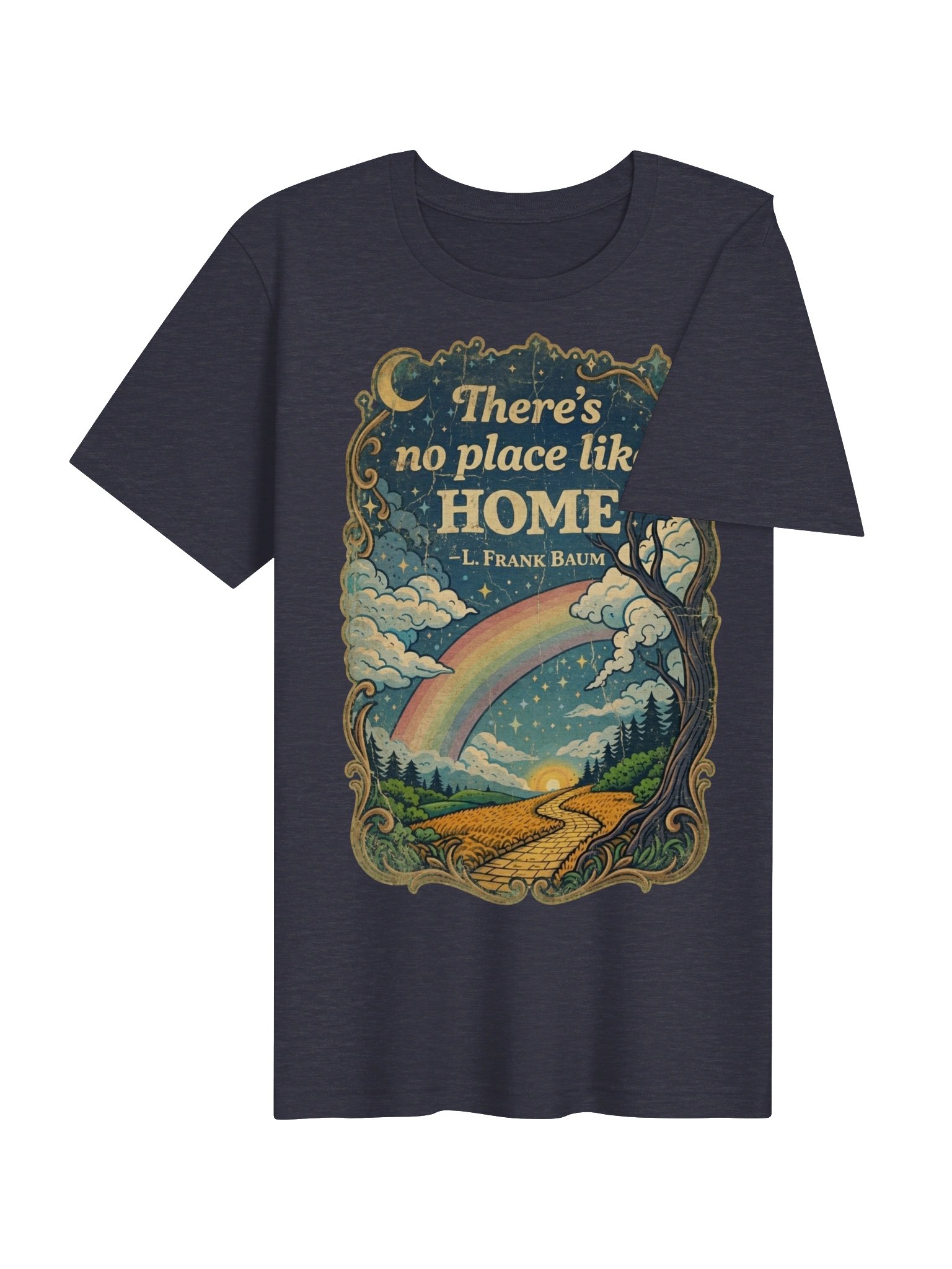 There's No Place Like Home Oz T-Shirt, Retro Rainbow Path with Yellow Brick Road product image (19)
