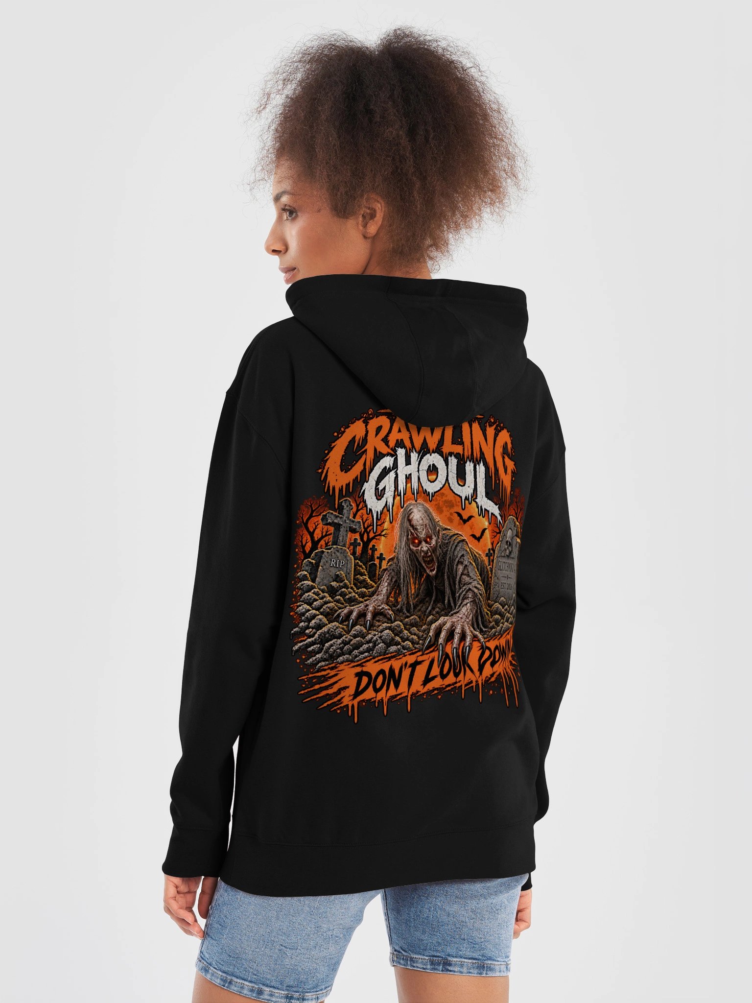 The Crawling Ghoul “Don’t Look Down” Collector Back Print Hoodie product image (6)