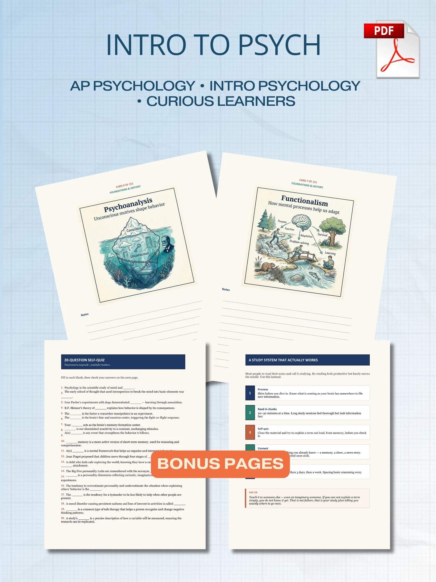 151 Psychology Terms: Psych 101 Foundations | Illustrated PDF Study Guide, Volume 1 product image (3)