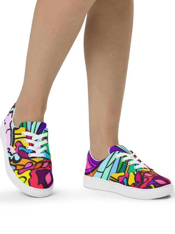 Vibrant Swirl Women's Canvas Shoes - Wave at Sunset product image (8)