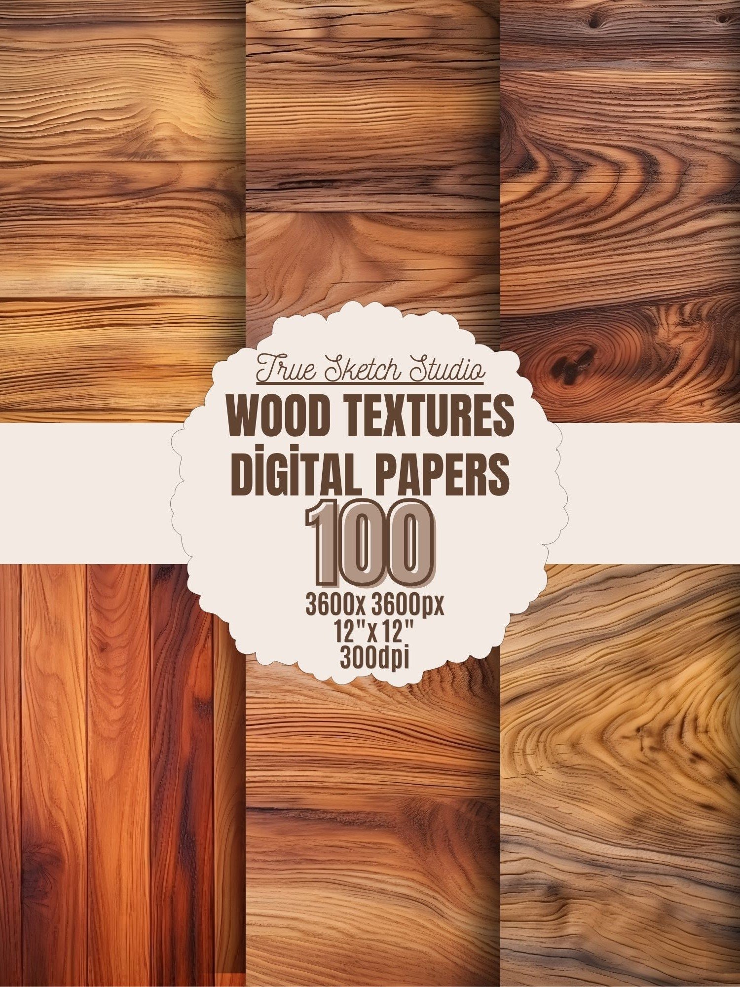 Rustic Wood Texture Digital Paper Bundle 1 product image (1)
