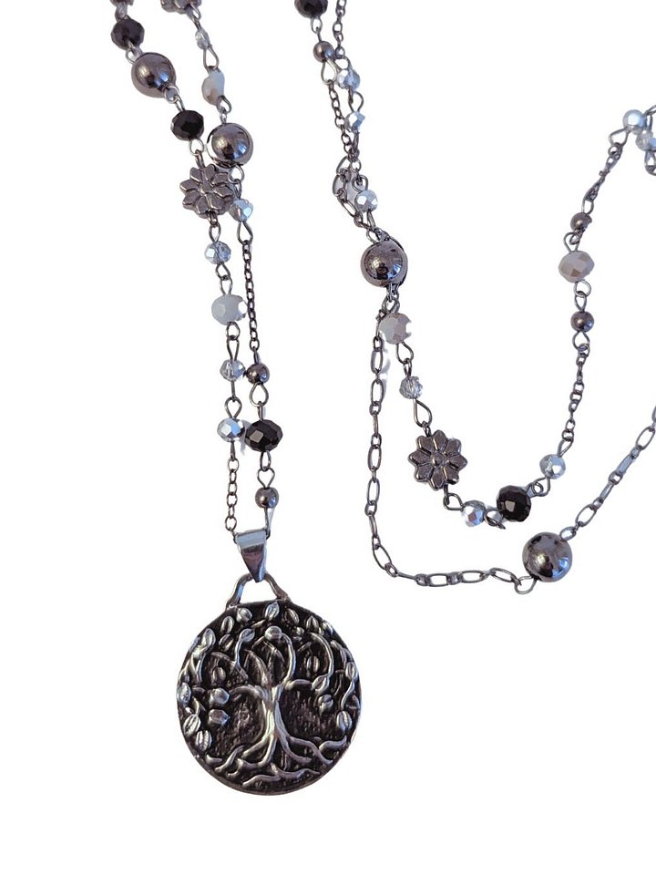 HIRAETH Necklace - Tree of Life on long beaded chain product image (1)