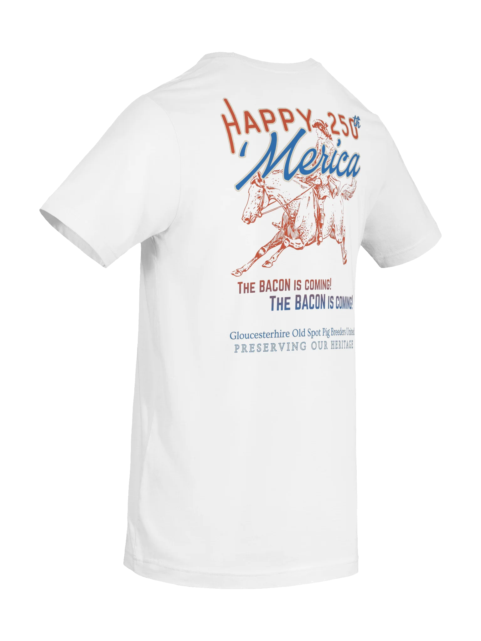 4th of July Gloucester Pig Logo Tee - THE BACON IS COMING! product image (8)