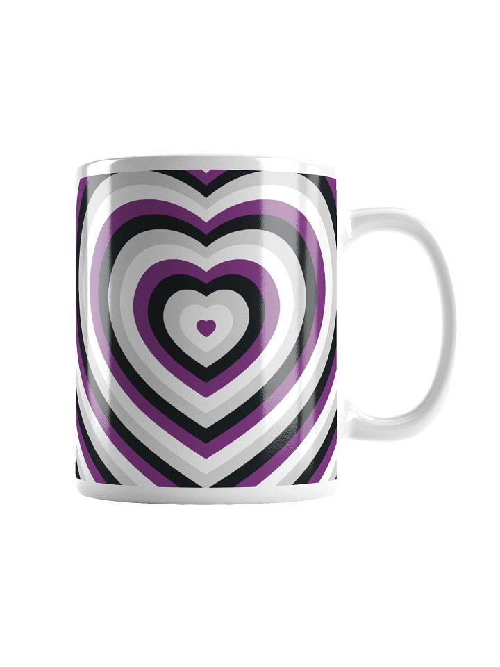 Asexual Pride Hearts Mug (Left-handed) product image (1)