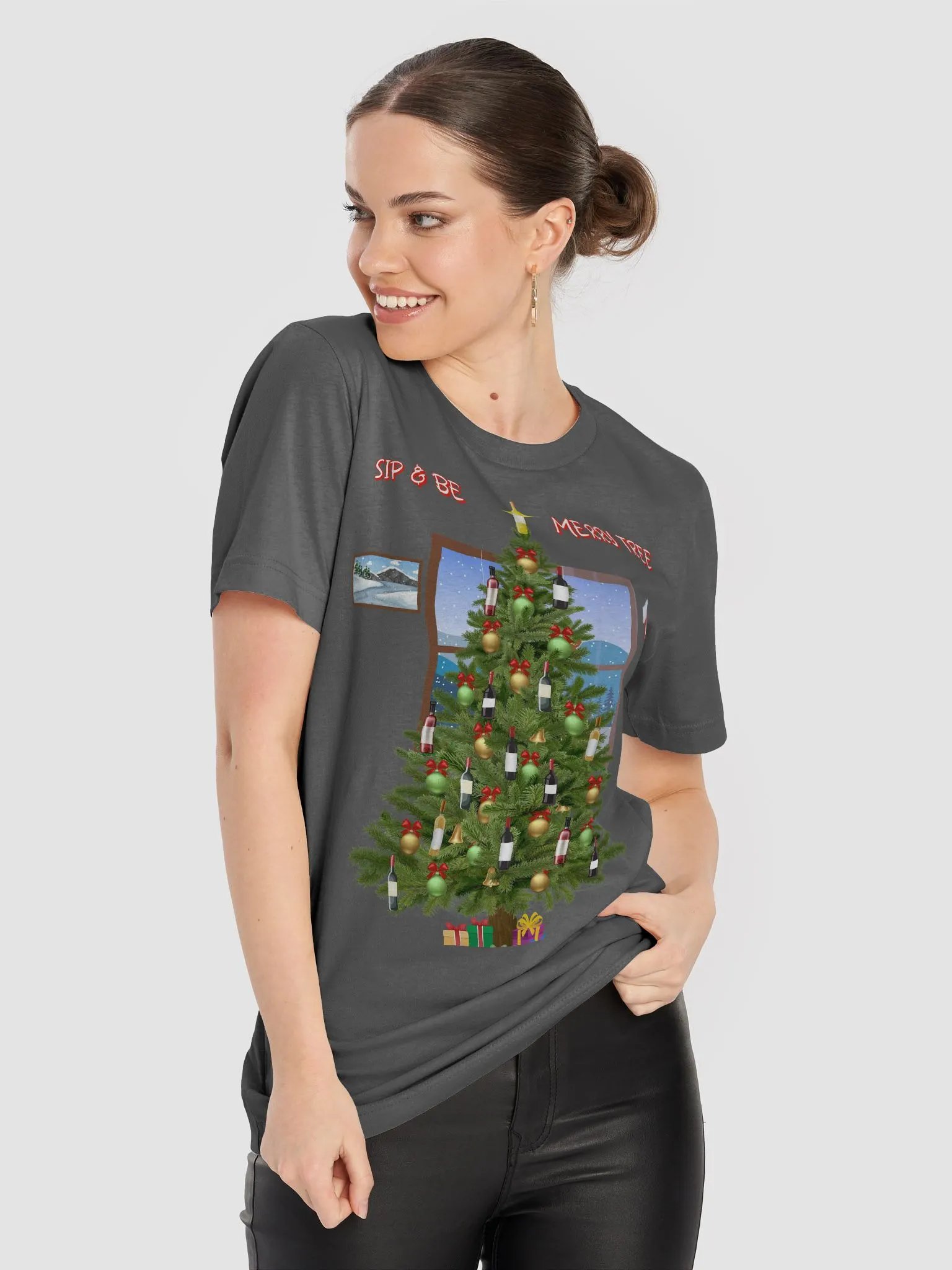 Sip And Be Merry Tree - Funny Christmas T-shirt product image (46)