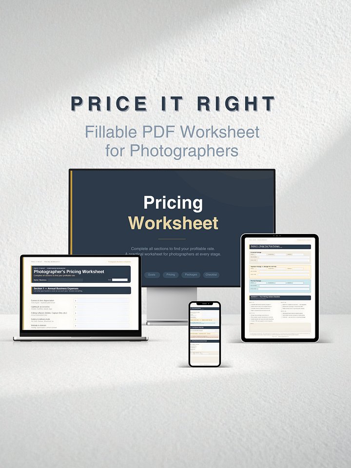 Pricing Worksheet for Photographers - Limited Launch Sale - 50% Off product image (2)