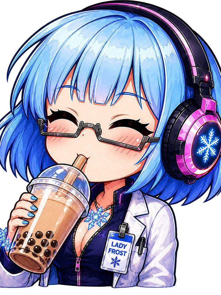 Lady Frost Boba Emote - Die Cut Sticker product image (1)
