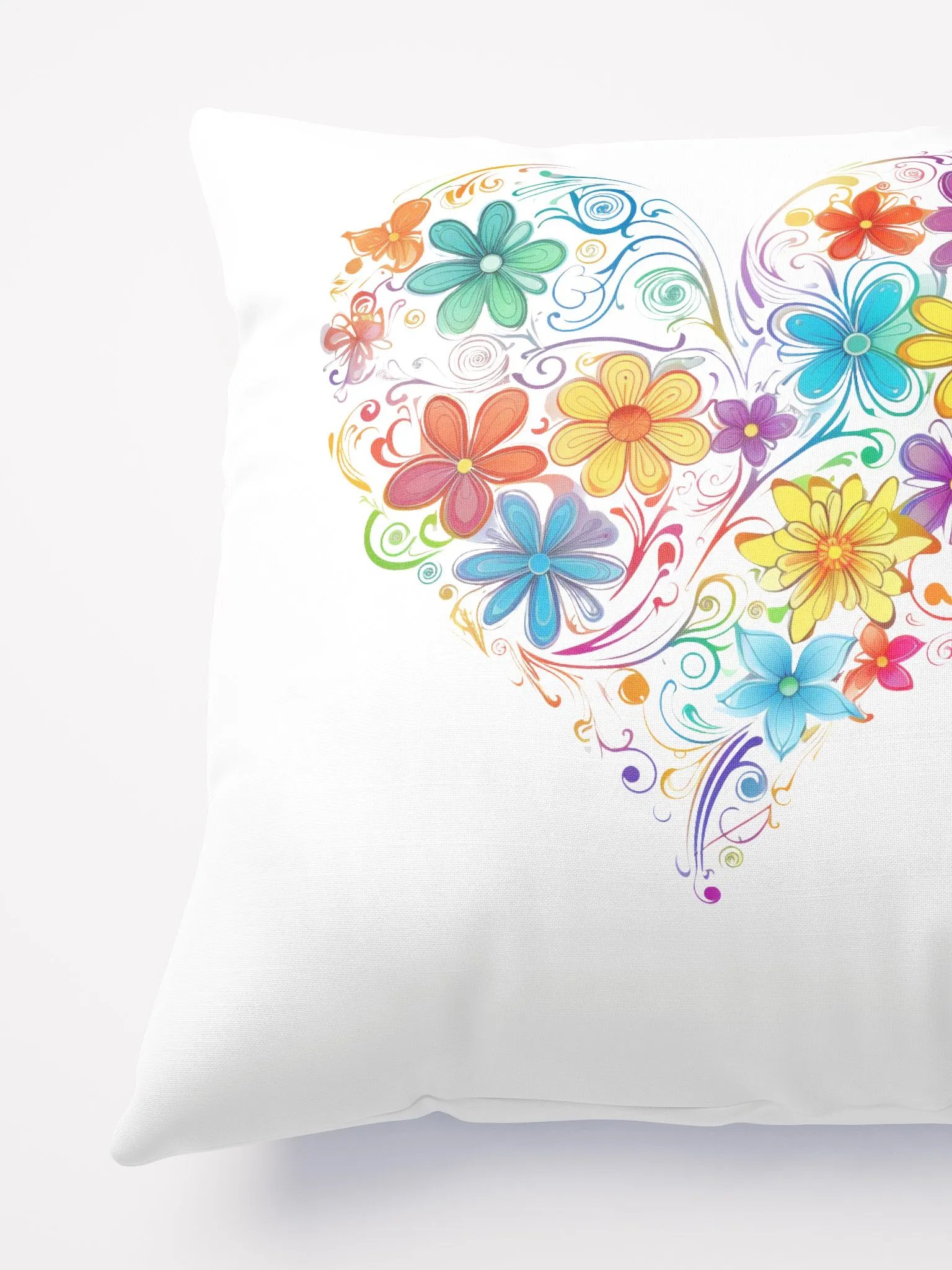 Floral Heart Rainbow Pillow product image (4)