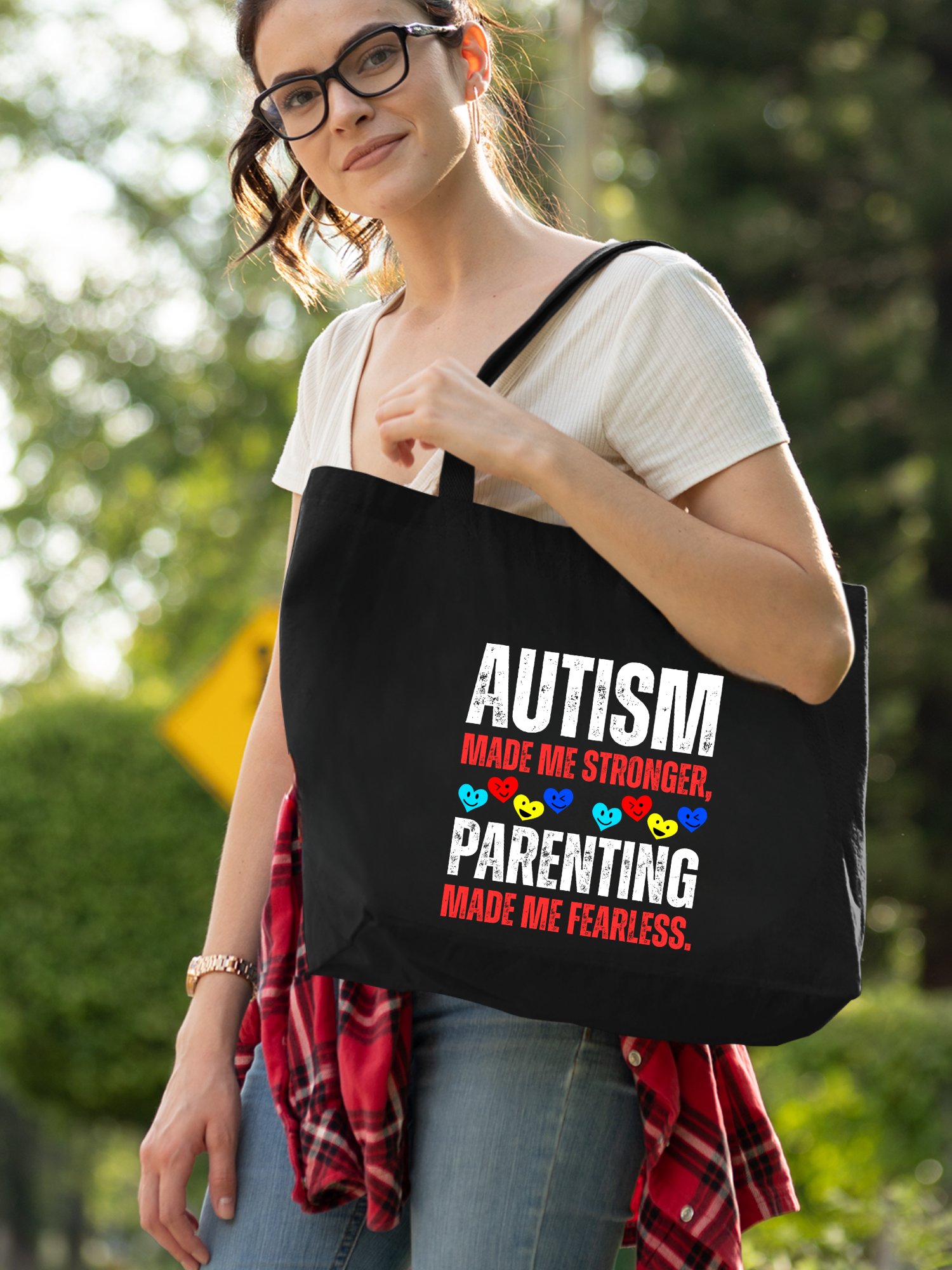 Autism Made Me Stronger. Parenting Made Me Fearless Eco Tote Bag product image (1)