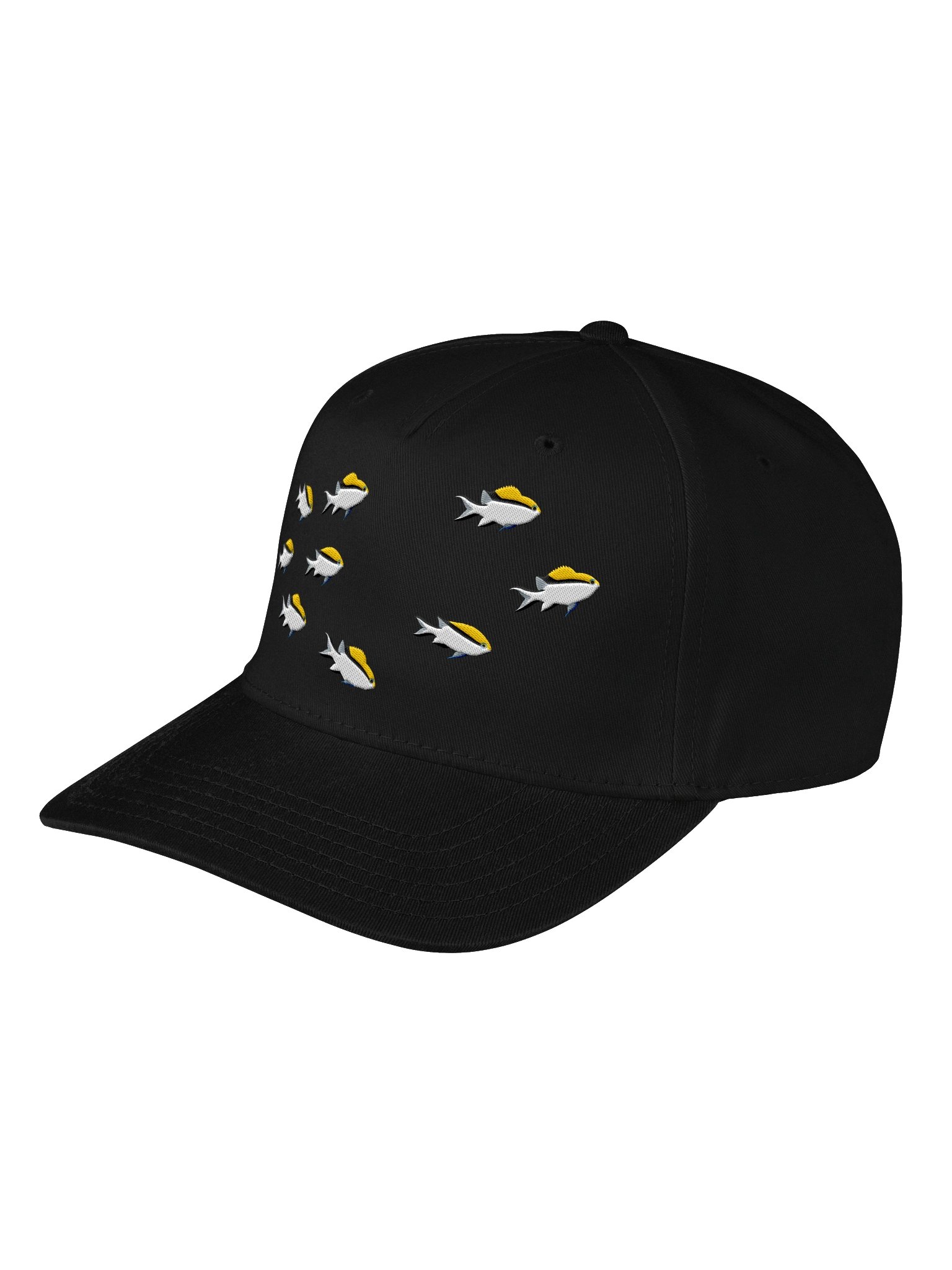 A School of Barrier Reef Chromis Embroidered Baseball Cap | Reef Fish Hat for Saltwater Aquarium Lovers product image (5)