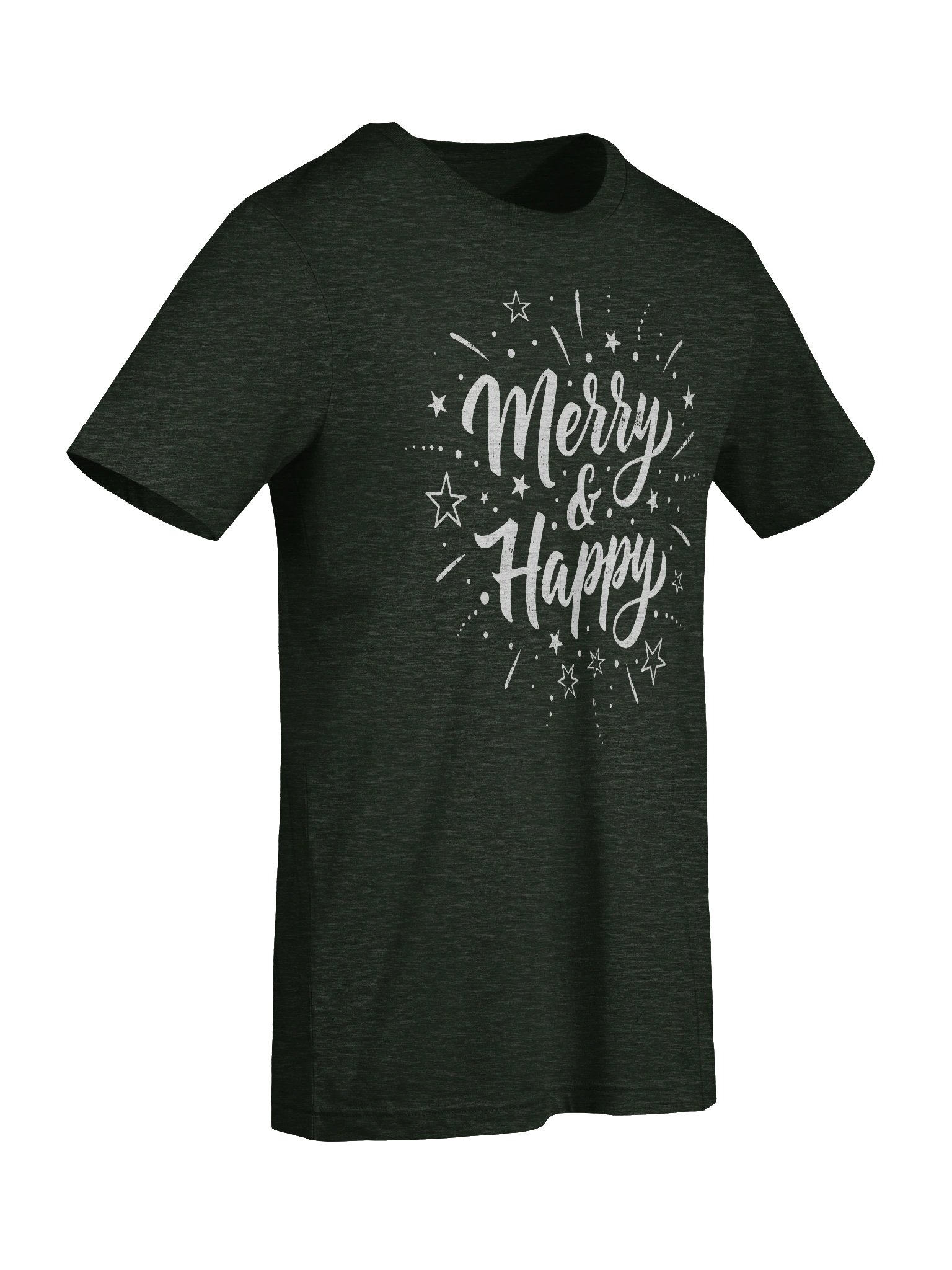 Merry & Happy T-Shirt – Retro Holiday Stars Tee product image (69)