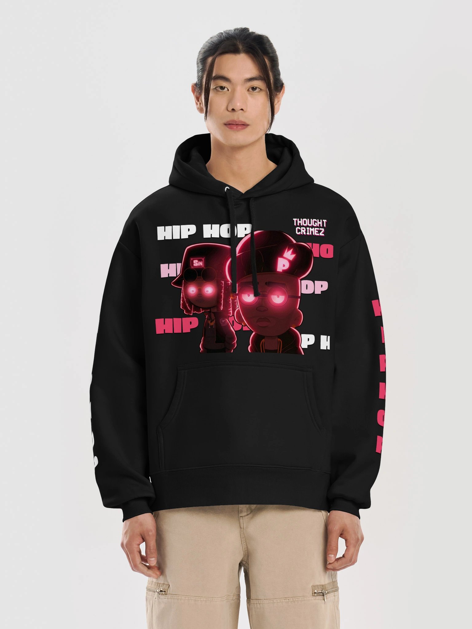 HIP HOP DARK CRIMEZ Neon Graphic Hoodie product image (14)